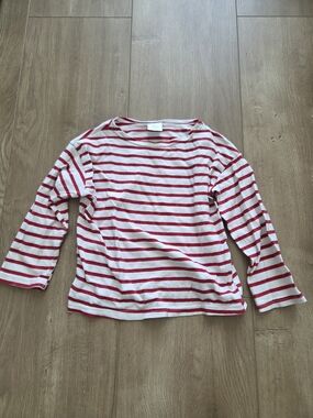 Striped Boatneck Top - Red and White
